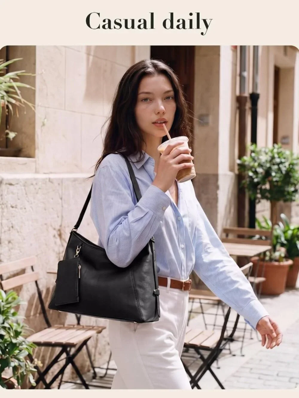 Stylish PU Leather Hobo Bag for Women | Multi-Pocket Crossbody & Tote Handbag
